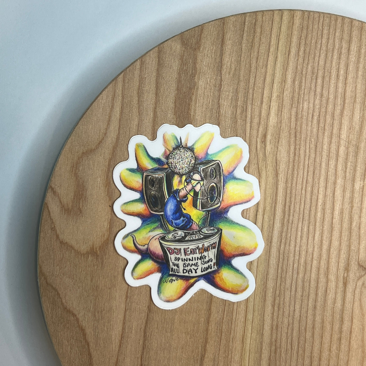 DJ Ear Worm sticker