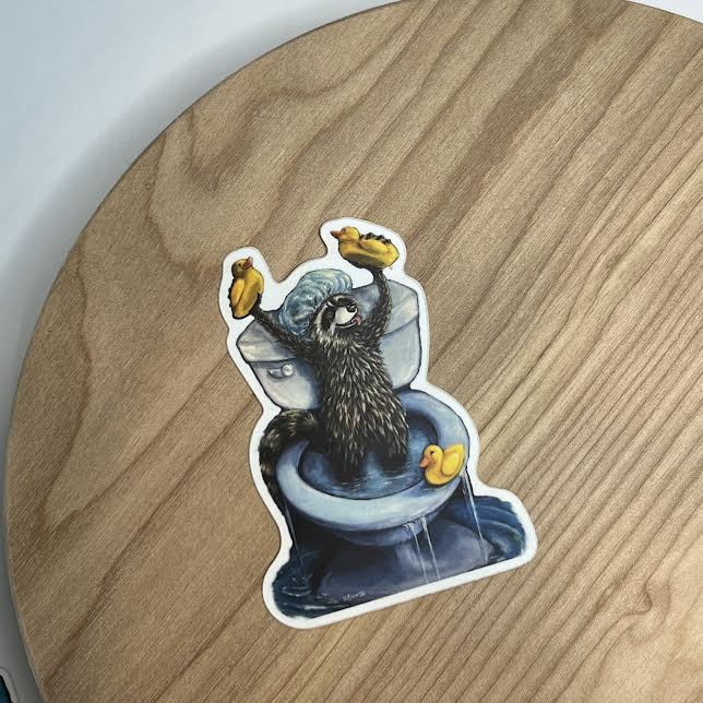 Toilet Raccoon sticker